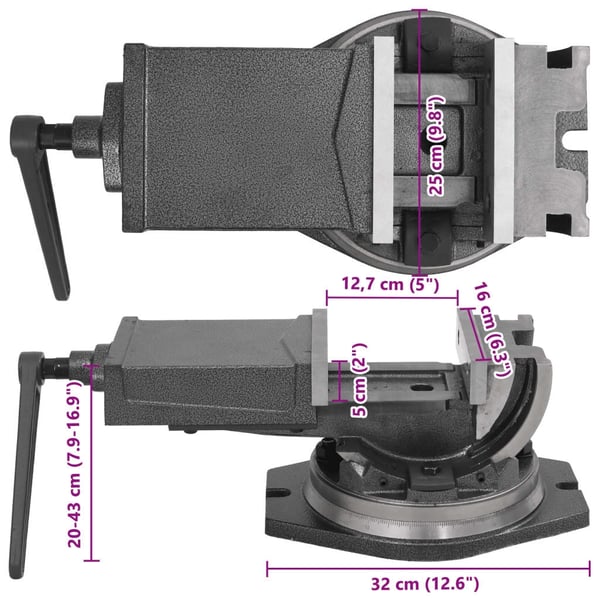 vidaXL Vippeskrustikke 2 aksler 160 mm