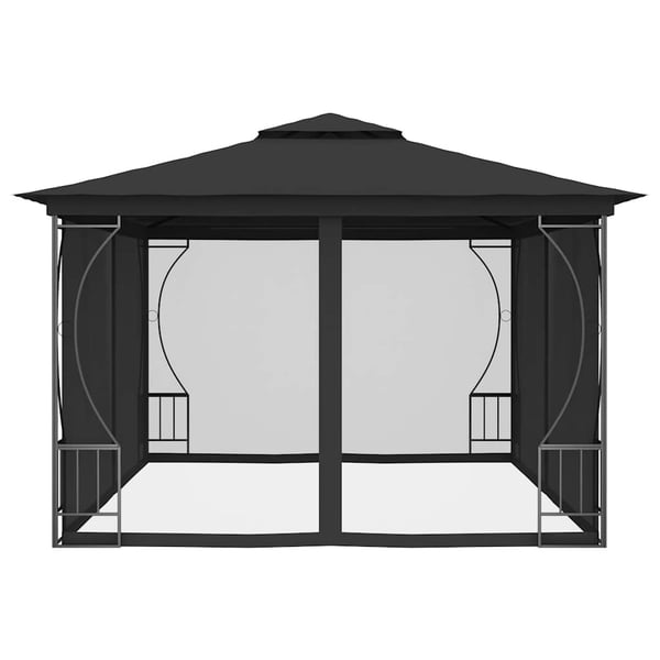 vidaXL pavillon med net 300x400x265 cm antracitgrå