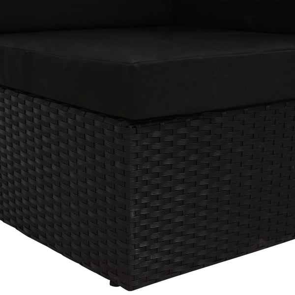 vidaXL hjørnedel til sofa polyrattan sort
