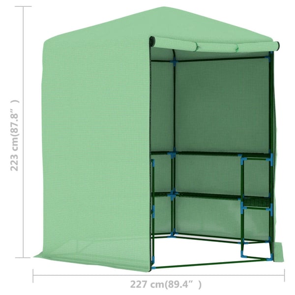 vidaXL Drivhus med hyller stål 227x223 cm