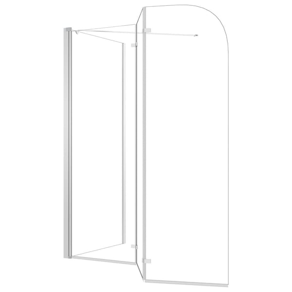 vidaXL brusevæg til badekar 120x69x130 cm hærdet glas gennemsigtigt