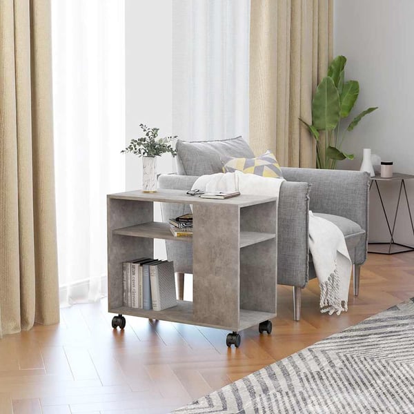 vidaXL Sidebord betonggrå 70x35x60,5 cm konstruert tre