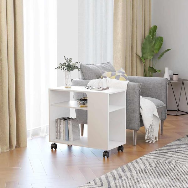 vidaXL Sidebord hvit 70x35x55 cm konstruert tre