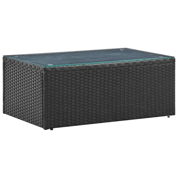 vidaXL loungesæt til haven 4 dele med hynder polyrattan sort