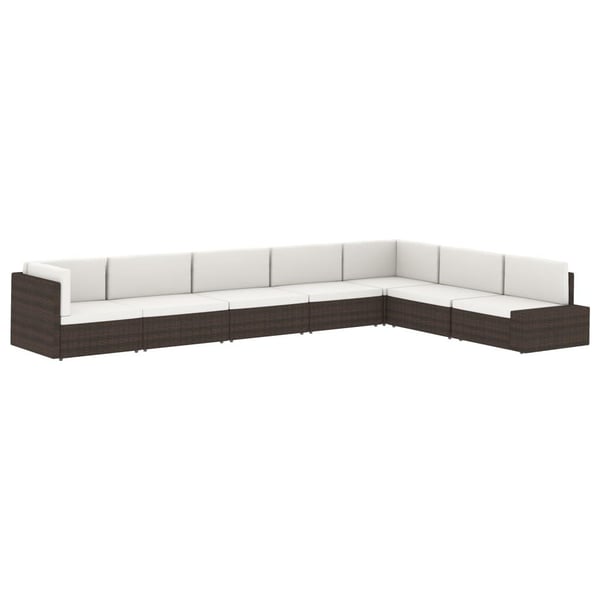 vidaXL 2-personers sofa modulær polyrattan sort