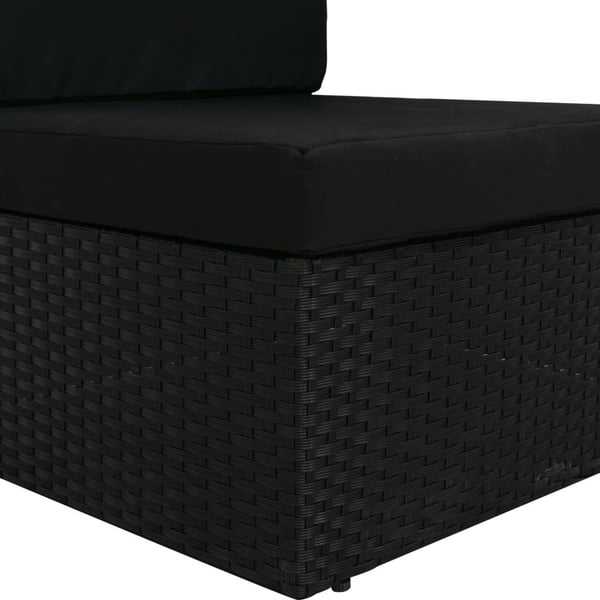 vidaXL 2-personers sofa modulær polyrattan sort