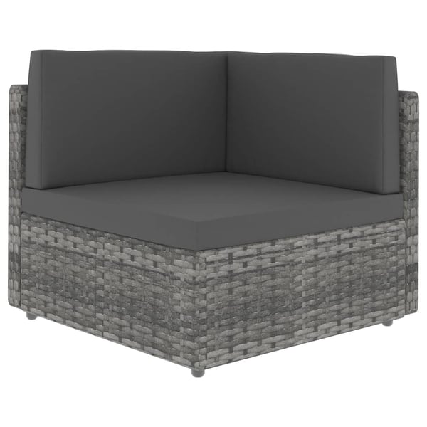 vidaXL hjørnedel til sofa polyrattan grå