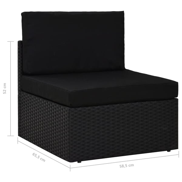 vidaXL loungesæt til haven 2 dele polyrattan sort