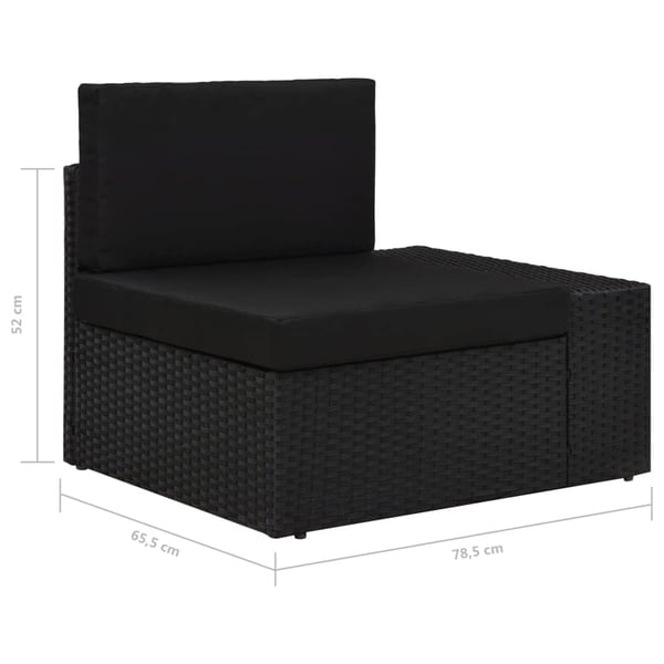 vidaXL hjørnedel til sofa med venstre armlæn polyrattan sort