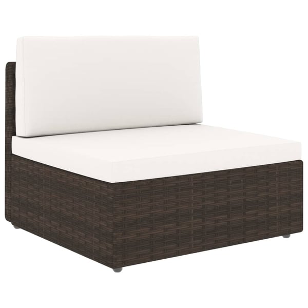 vidaXL 2-personers sofa modulær polyrattan brun