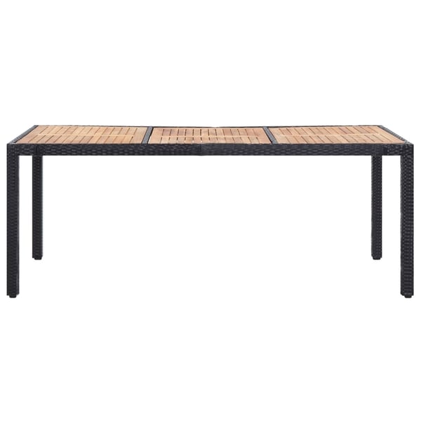 vidaXL udendørs spisebordssæt 9 dele med hynder polyrattan sort