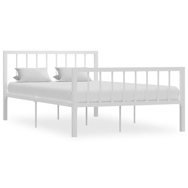 vidaXL Seng/Sengeramme hvit metall 120x200 cm change1