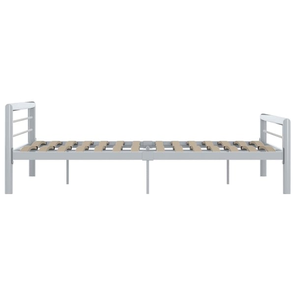vidaXL Seng/Sengeramme grå og hvit metall 180x200 cm change1