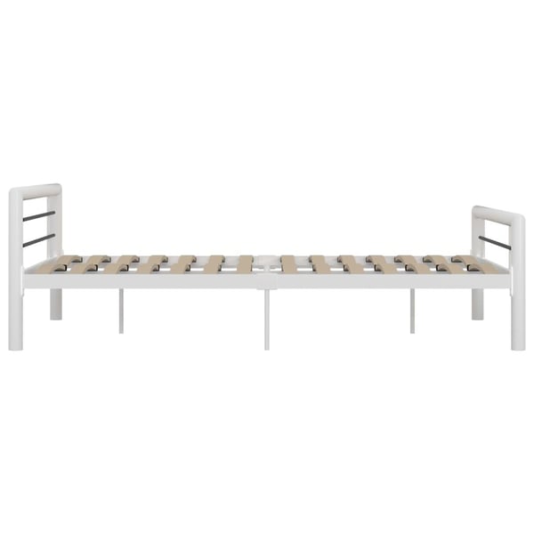 vidaXL Seng/Sengeramme hvit og svart metall 120x200 cm change1