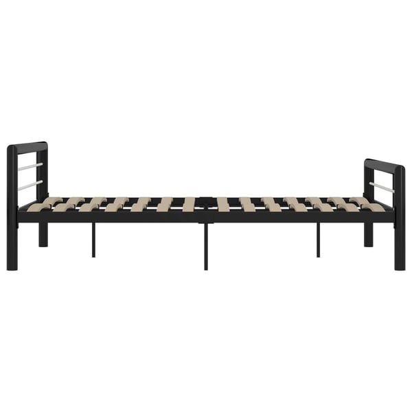 vidaXL Seng/Sengeramme svart og hvit metall 120x200 cm change1