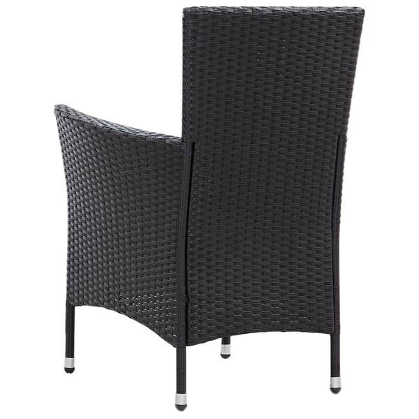 vidaXL udendørs spisebordssæt 5 dele med hynder polyrattan sort