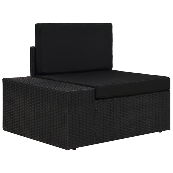 vidaXL loungesæt til haven 5 dele polyrattan sort