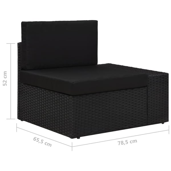 vidaXL loungesæt til haven 5 dele polyrattan sort