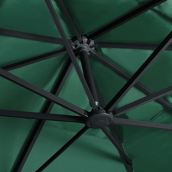 vidaXL hængeparasol m. LED-lys 400x300 cm aluminiumsstang grøn
