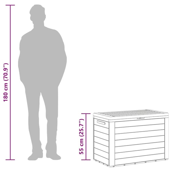 vidaXL Putekasse antrasitt 78x44x55 cm