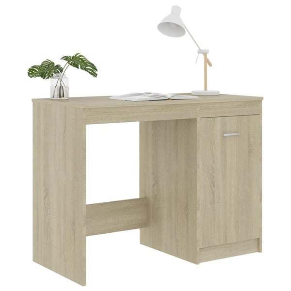 vidaXL Skrivebord sonoma eik 100x50x76 cm sponplate