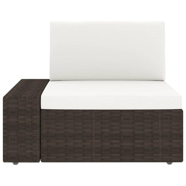 vidaXL 2-personers sofa modulær polyrattan brun