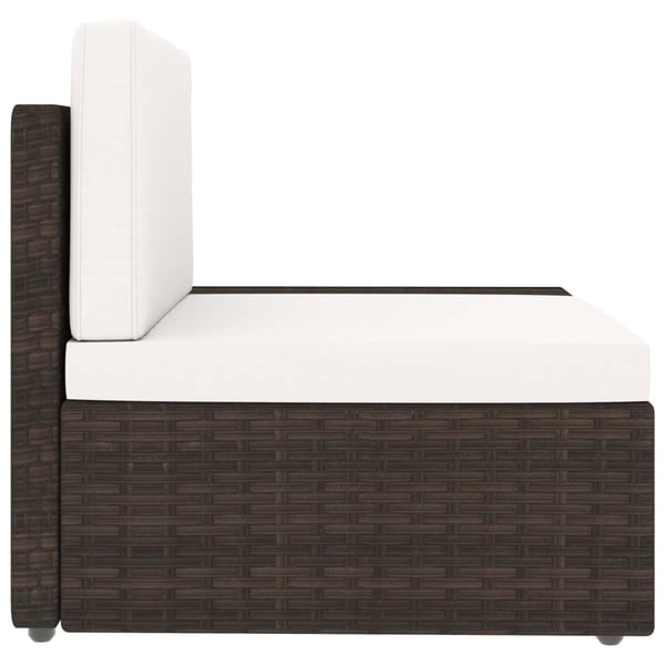 vidaXL 2-personers sofa modulær polyrattan brun
