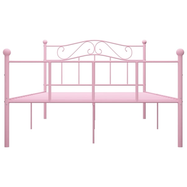 vidaXL Seng/Sengeramme rosa metall 160x200 cm change1