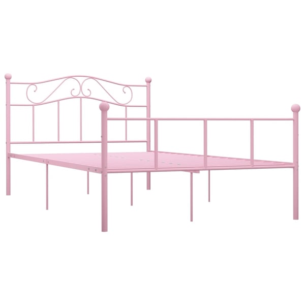 vidaXL Seng/Sengeramme rosa metall 160x200 cm change1