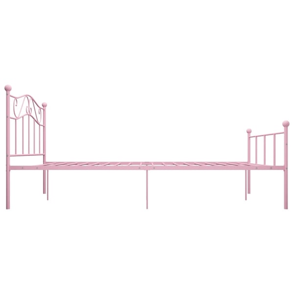 vidaXL Seng/Sengeramme rosa metall 160x200 cm change1