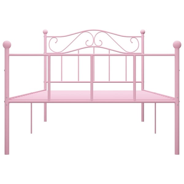 vidaXL Seng/Sengeramme rosa metall 90x200 cm change1