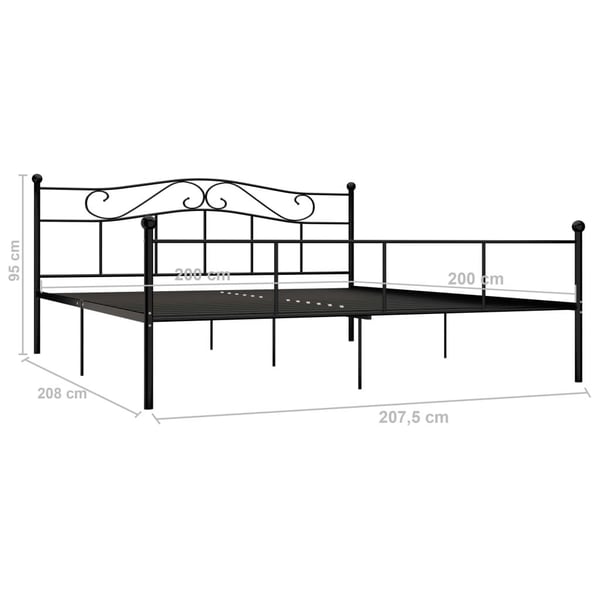 vidaXL sengestel 200x200 cm metal sort change1