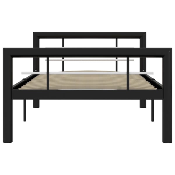 vidaXL Seng/Sengeramme svart og hvit metall 100x200 cm change1