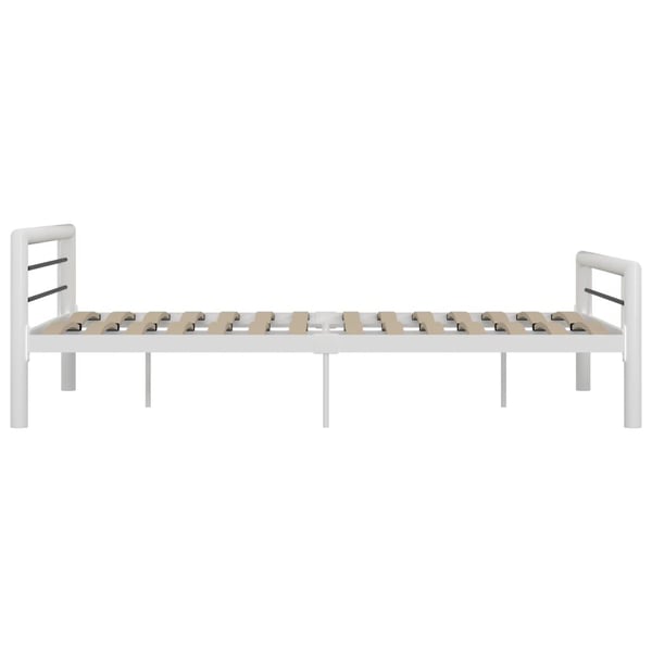 vidaXL Seng/Sengeramme hvit og svart metall 140x200 cm change1