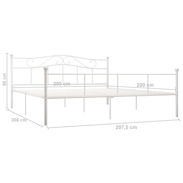 vidaXL Seng/Sengeramme hvit metall 200x200 cm change1