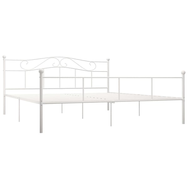 vidaXL Seng/Sengeramme hvit metall 200x200 cm change1