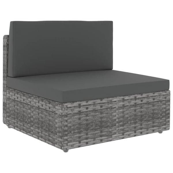 vidaXL loungesæt til haven 6 dele polyrattan grå