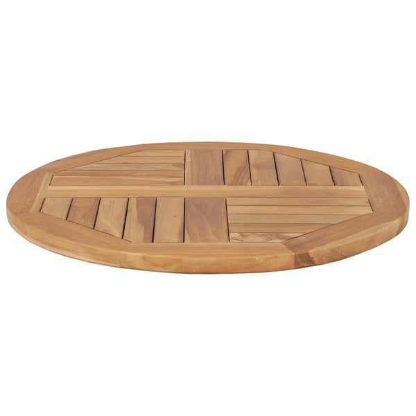 vidaXL rund bordplade 2,5 cm 60 cm massivt teaktræ