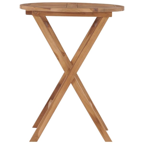 vidaXL Sammenleggbart hagebord 60 cm heltre teak