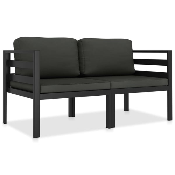 vidaXL sofasæt til haven med hynder 2 dele aluminium antracitgrå