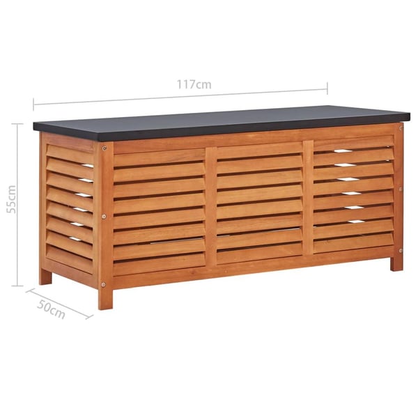 vidaXL Oppbevaringsboks til hage 117x50x55 cm heltre eukalyptus