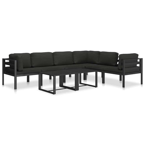 vidaXL midtermodul til sofa med hynder aluminium antracitgrå
