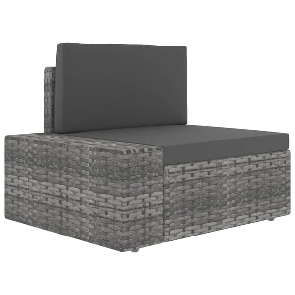 vidaXL loungesæt til haven 10 dele polyrattan grå