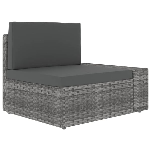 vidaXL loungesæt til haven 8 dele polyrattan grå
