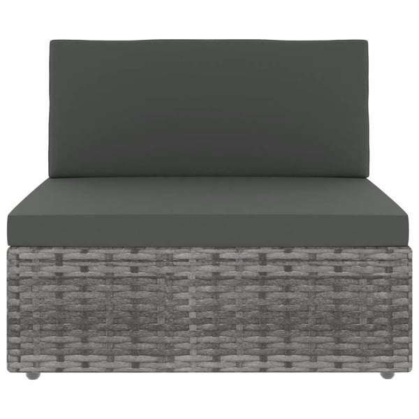 vidaXL loungesæt til haven 7 dele polyrattan grå