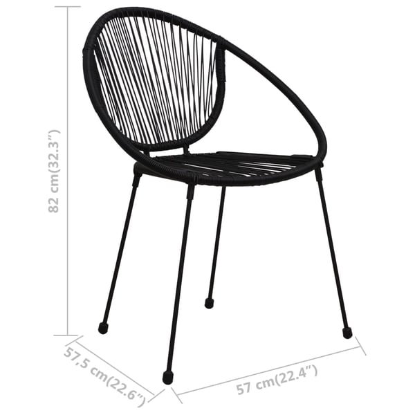 vidaXL havestole 2 stk. polyrattan sort