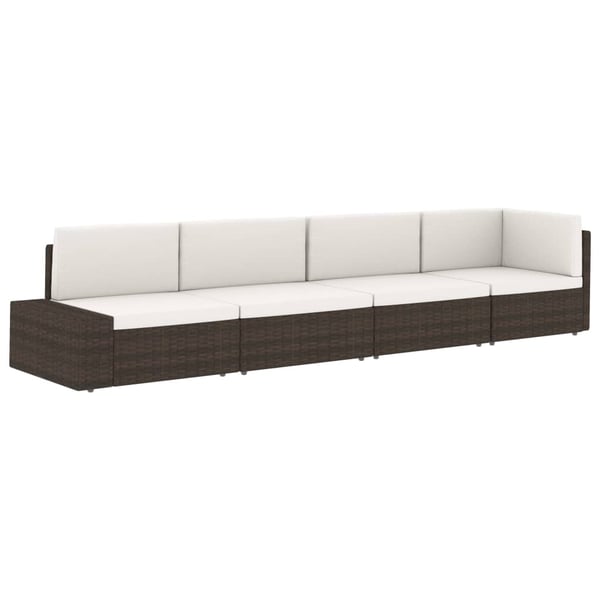 vidaXL 2-personers sofa modulær polyrattan grå