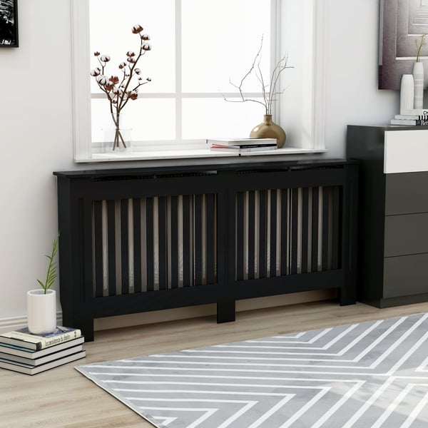 vidaXL radiatorskjuler 172x19x81,5 cm konstrueret træ sort