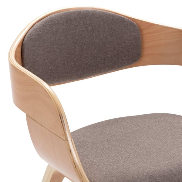 vidaXL Matstolar 4 st böjträ och taupe tyg