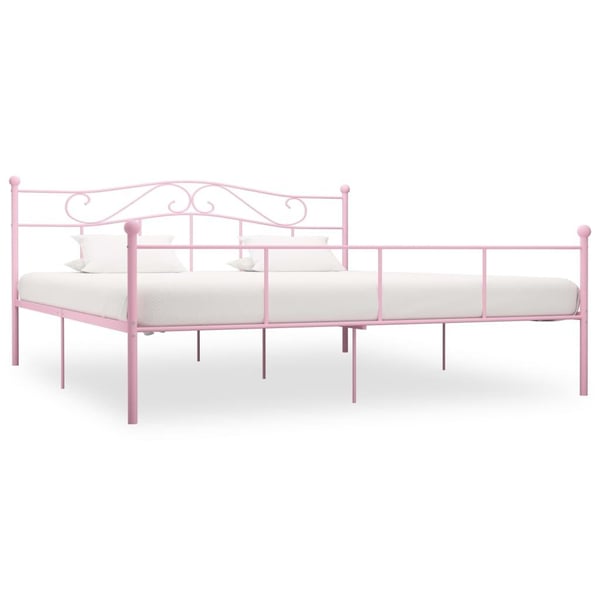 vidaXL Seng/Sengeramme rosa metall 200x200 cm change1